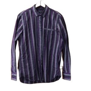 INC International Concepts Purple Casual Shirt with Button Down Design